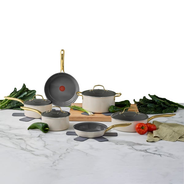 T-fal Preserve Ceramic Cookware Set, 13-piece