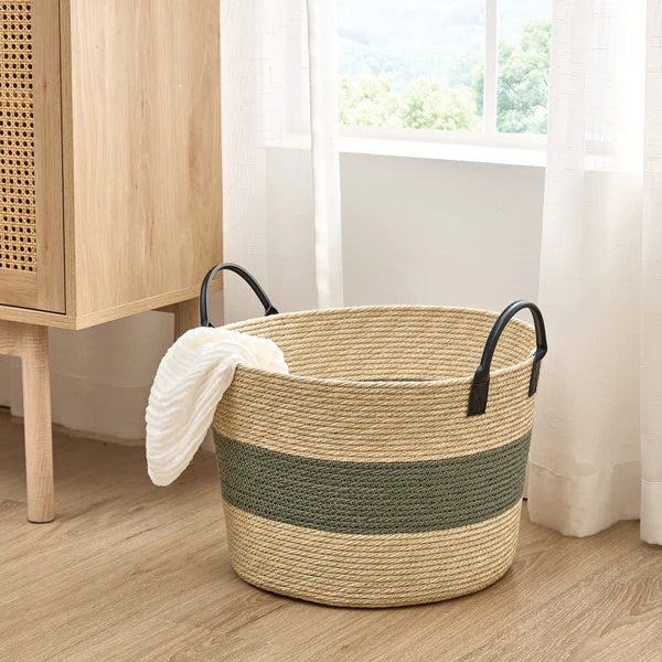 Baum Two-Tone Faux Wicker Basket