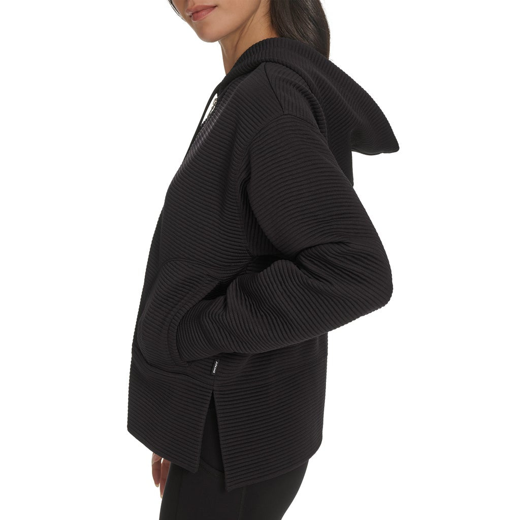 DKNY Jeans Women's Ottoman Rib Full Zip Hoodie