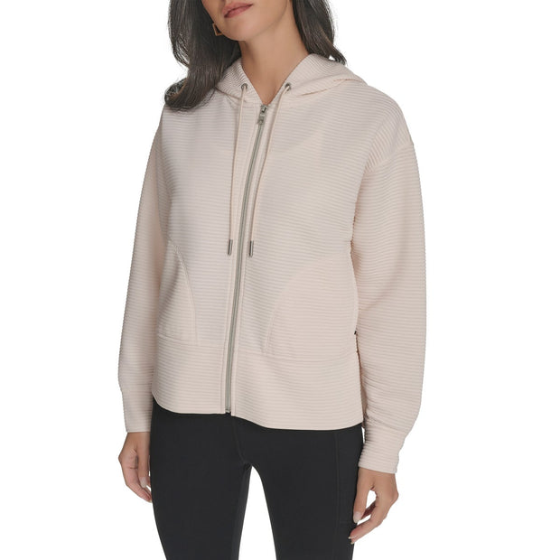 DKNY Jeans Women's Ottoman Rib Full Zip Hoodie