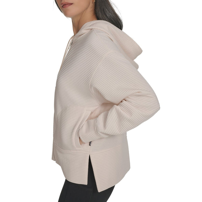 DKNY Jeans Women's Ottoman Rib Full Zip Hoodie