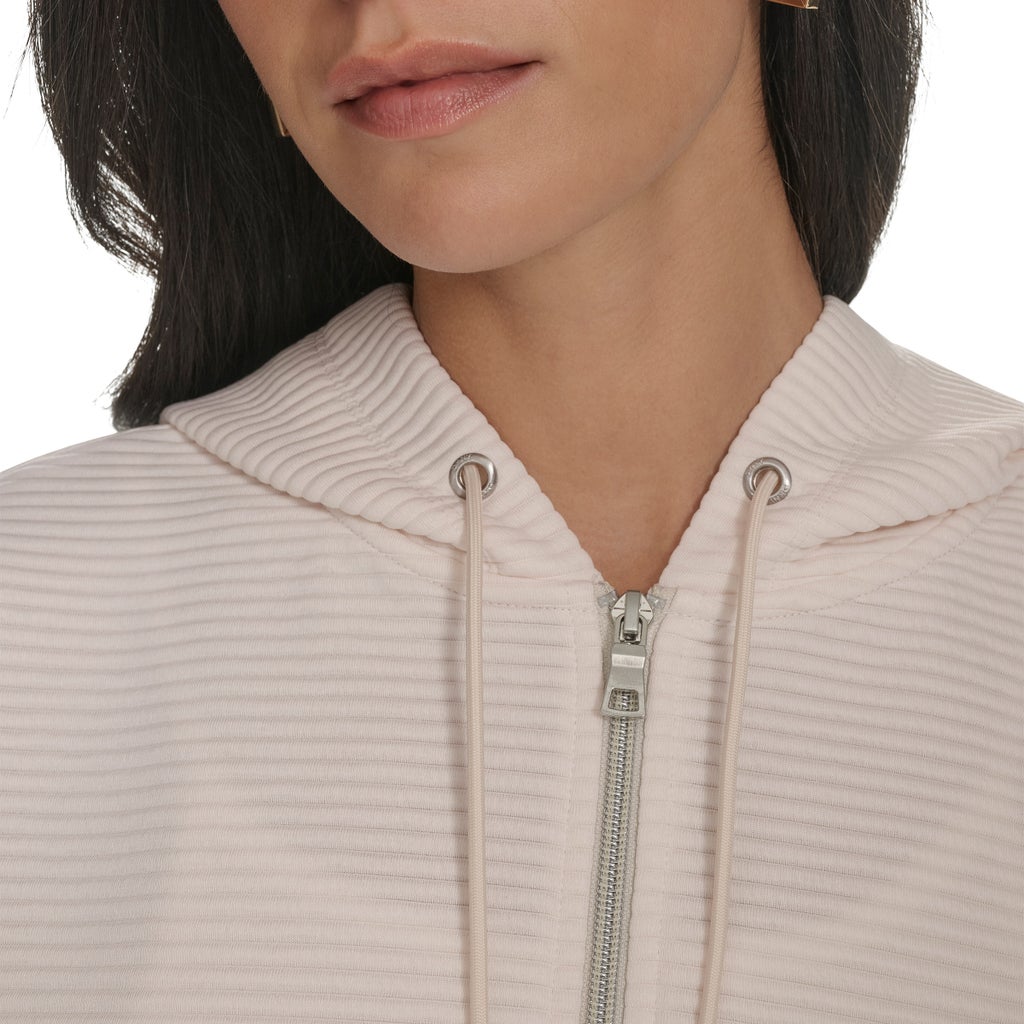 DKNY Jeans Women's Ottoman Rib Full Zip Hoodie