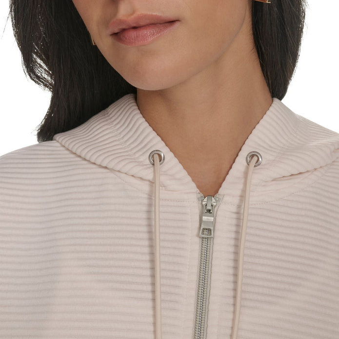 DKNY Jeans Women's Ottoman Rib Full Zip Hoodie
