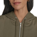 DKNY Jeans Women's Ottoman Rib Full Zip Hoodie