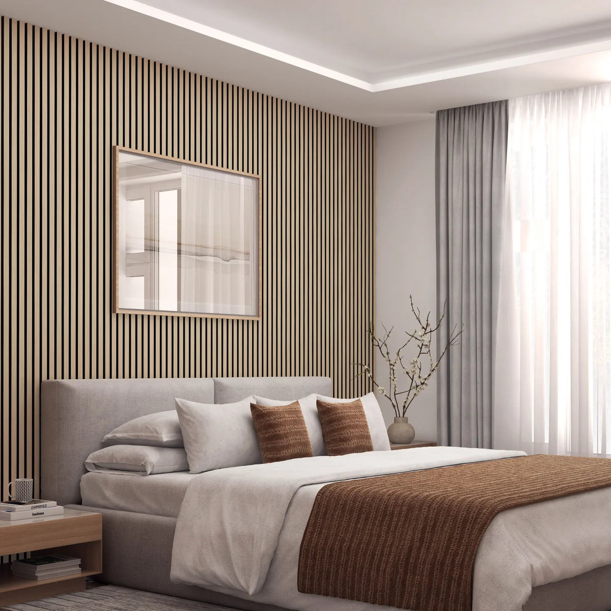 Artika Sonolok Sound-Absorbing Slatted Wall Panel, 94 in. x 8 in.