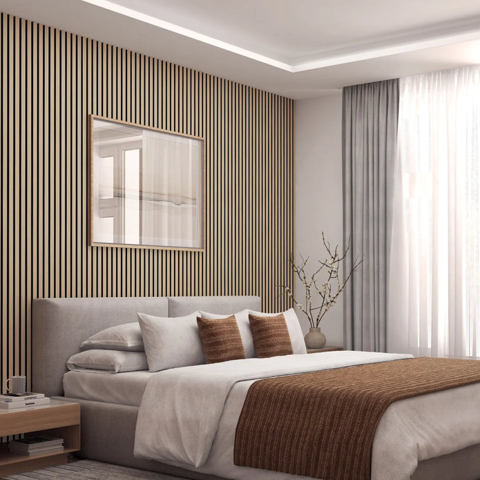 Artika Sonolok Sound-Absorbing Slatted Wall Panel, 94 in. x 8 in.