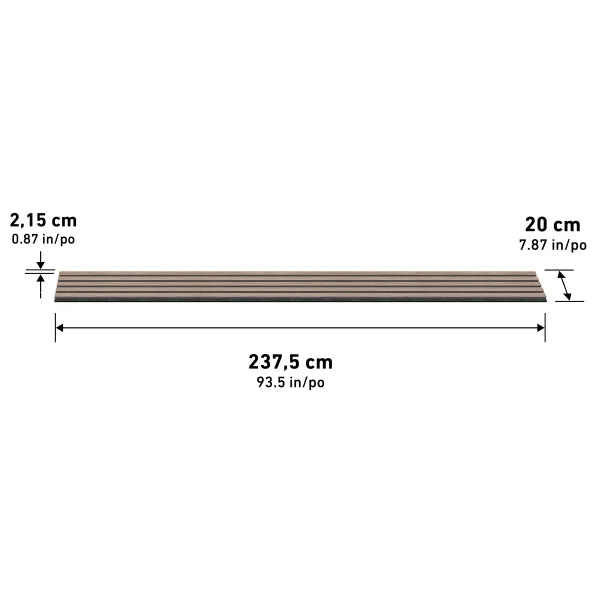 Artika Sonolok Sound-Absorbing Slatted Wall Panel, 94 in. x 8 in.