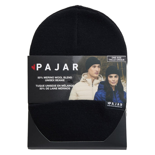 Pajar Unisex Merino Wool Blend Beanie - Black