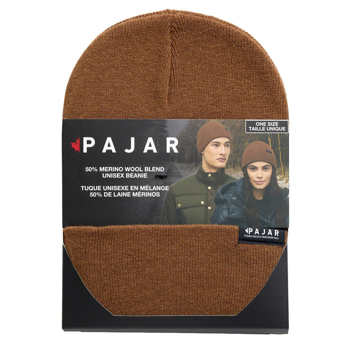 Pajar Unisex Merino Wool Blend Beanie - Brown