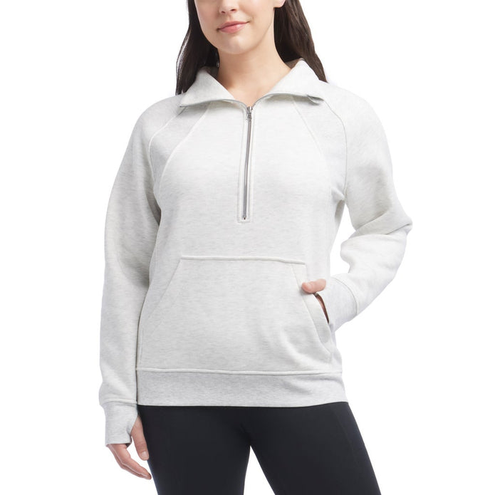 Danskin Women's Oversized Half Zip Funnel Neck - Grey