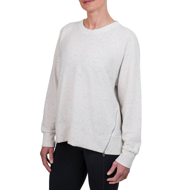 Tuff Athletics Women’s Long Sleeve Ottoman Pullover - Ivory