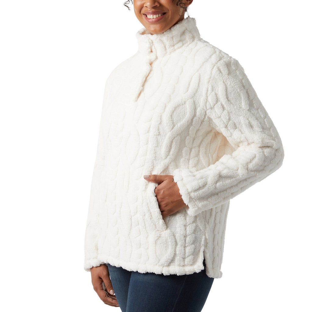 32 Degrees Women's Cable Sherpa Pullover