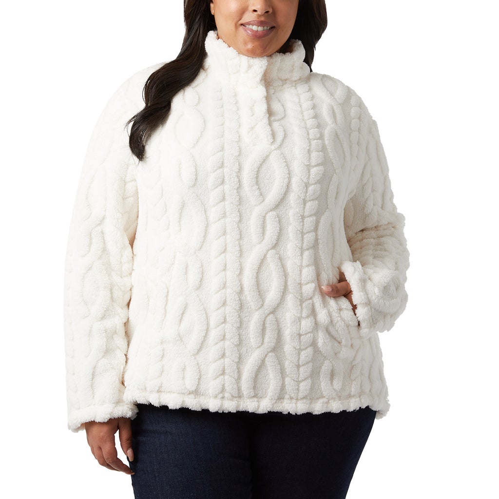 32 Degrees Women's Cable Sherpa Pullover