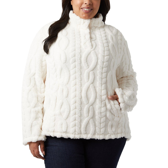 32 Degrees Women's Cable Sherpa Pullover
