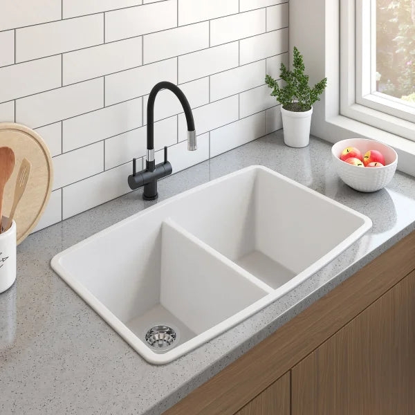 Appollo Vivienne 33 in. Double Bowl Granite Kitchen Sink