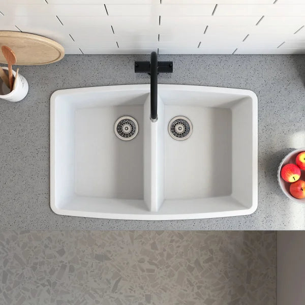 Appollo Vivienne 33 in. Double Bowl Granite Kitchen Sink