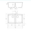 Appollo Vivienne 33 in. Double Bowl Granite Kitchen Sink