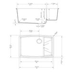 Appollo Monique 32 in. Single Bowl Granite Kitchen Sink