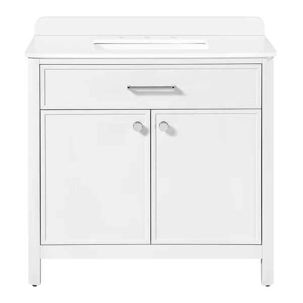OVE Decors Margie Vanity in White Finish with Quartz Countertop