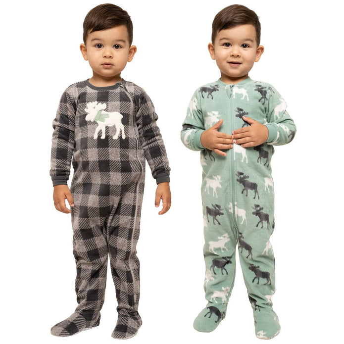 Pekkle Kids Fleece Sleeper, 2-pack - Green