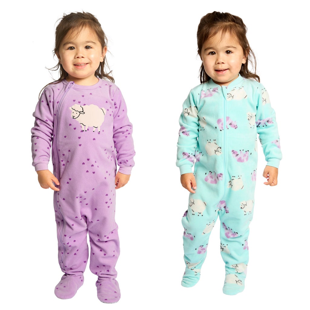 Pekkle Kids Fleece Sleeper, 2-pack - Multi-Coloured