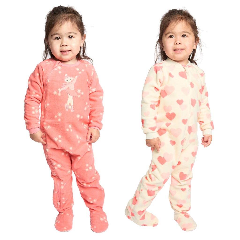 Pekkle Kids Fleece Sleeper, 2-pack - Pink