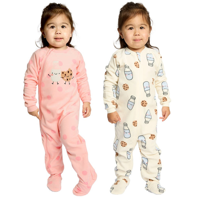 Pekkle Kids Fleece Sleeper, 2-pack - White