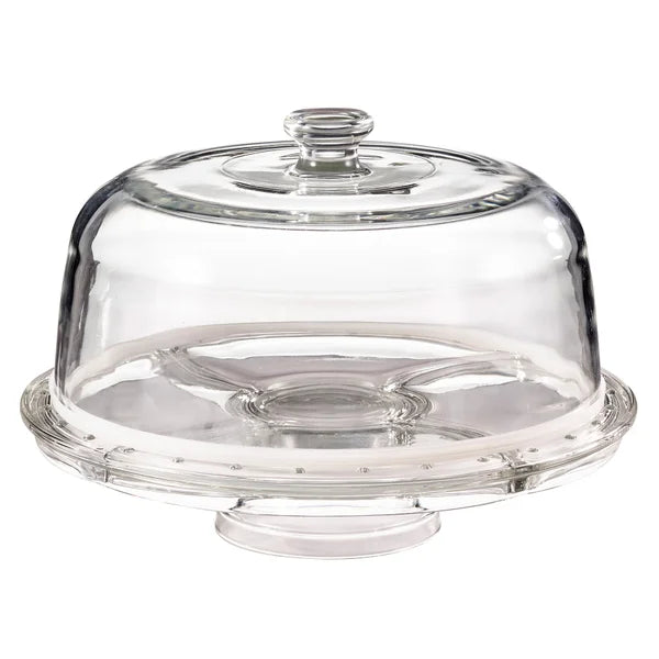 Maison Neuve Vetrina 6-in-1 Italian Glass Cake Stand with Dome