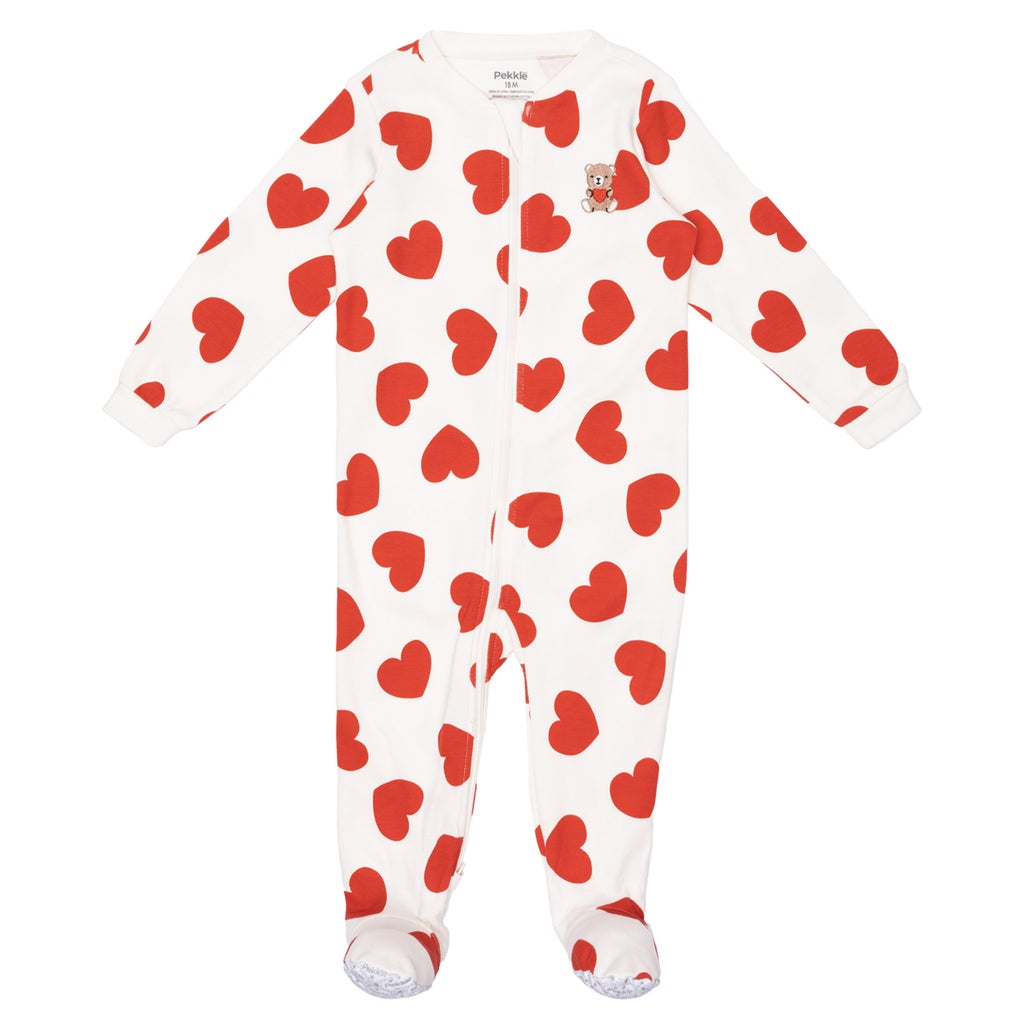 Pekkle Infant Organic Cotton Valentine's Day Sleeper, 3-pack