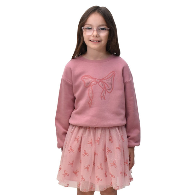 Happy Kids Girls Popover and Mesh Skirt - Pink