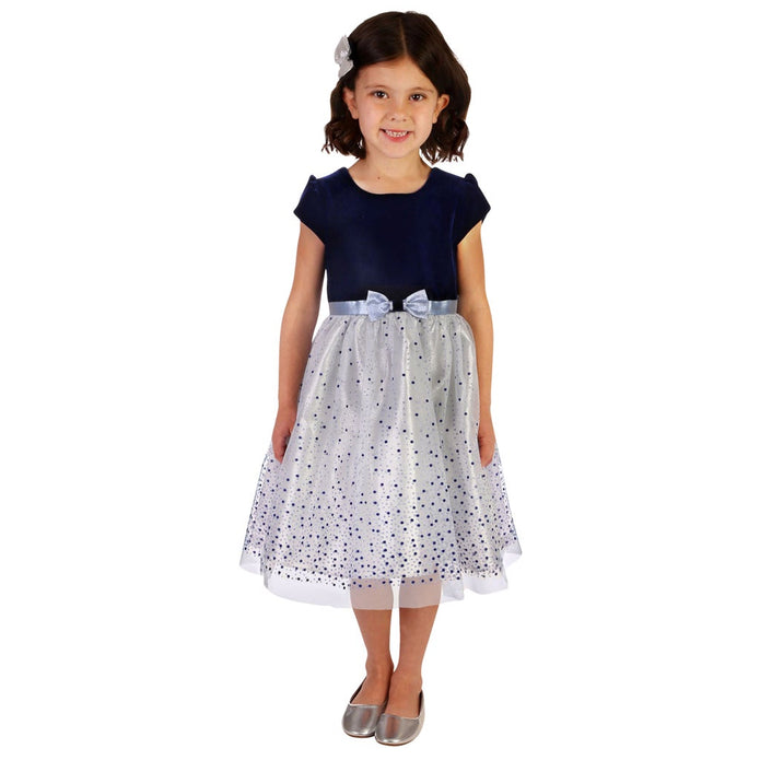 Jona Michelle Girl's Holiday Dress - Blue