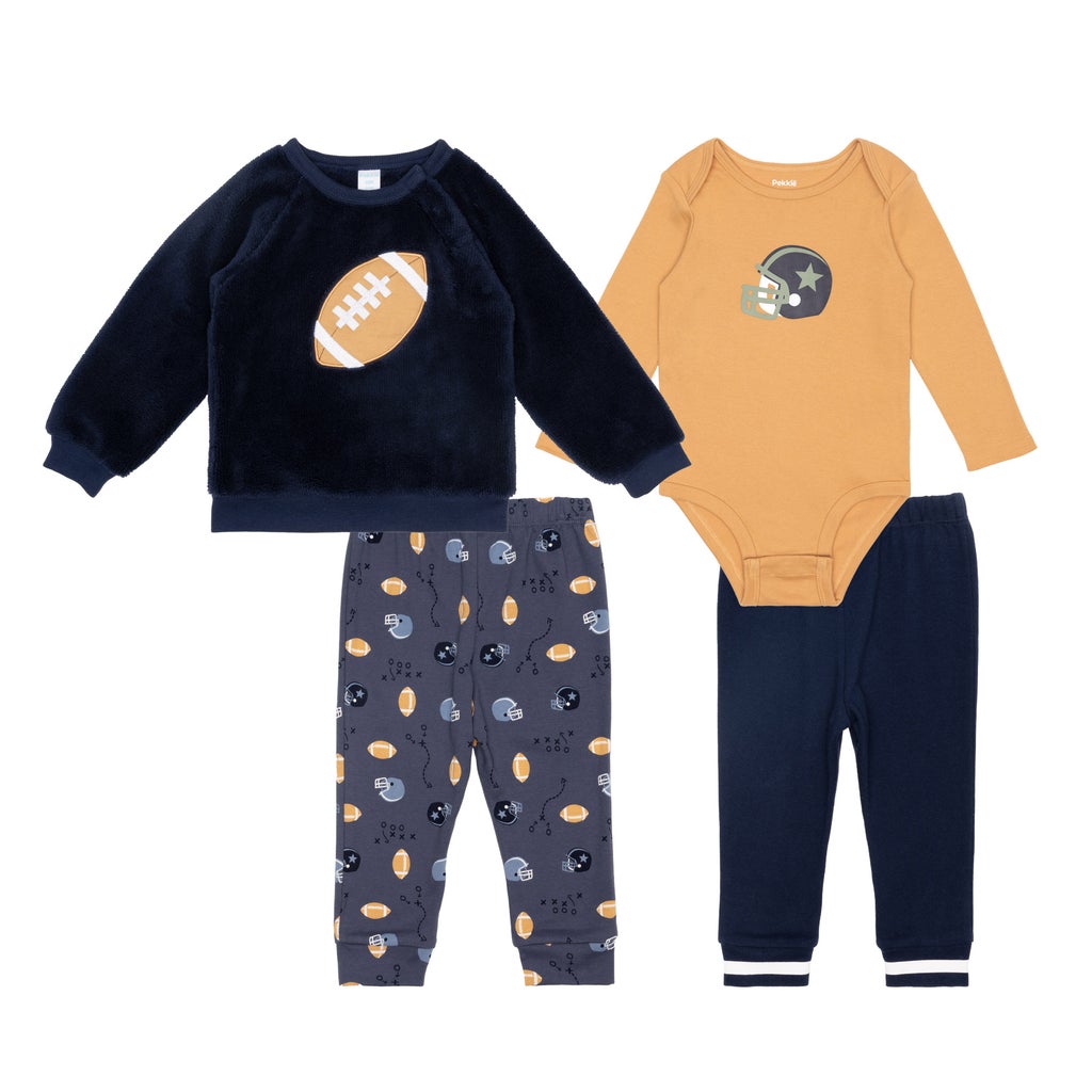 Pekkle Infant 4-piece Sherpa Set - Navy