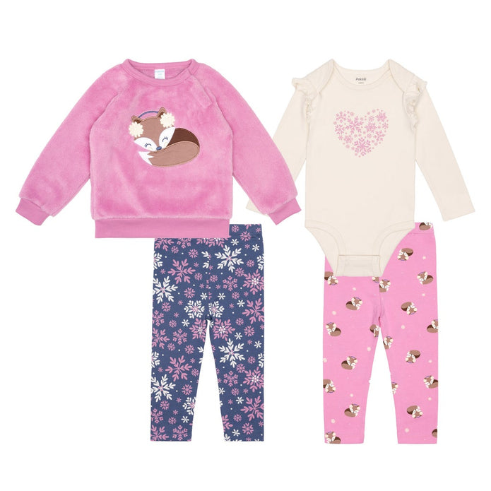 Pekkle Infant 4-piece Sherpa Set - Pink