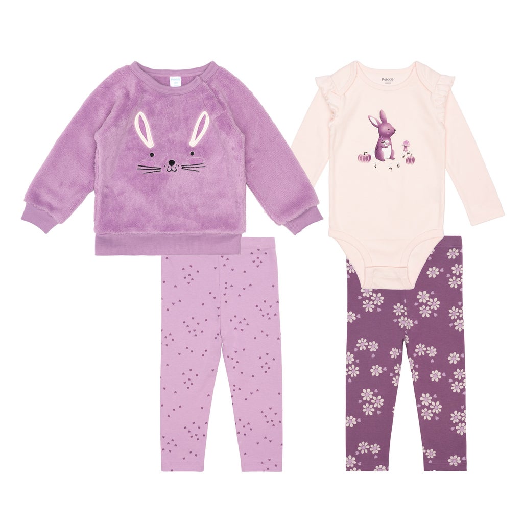 Pekkle Infant 4-piece Sherpa Set - Purple