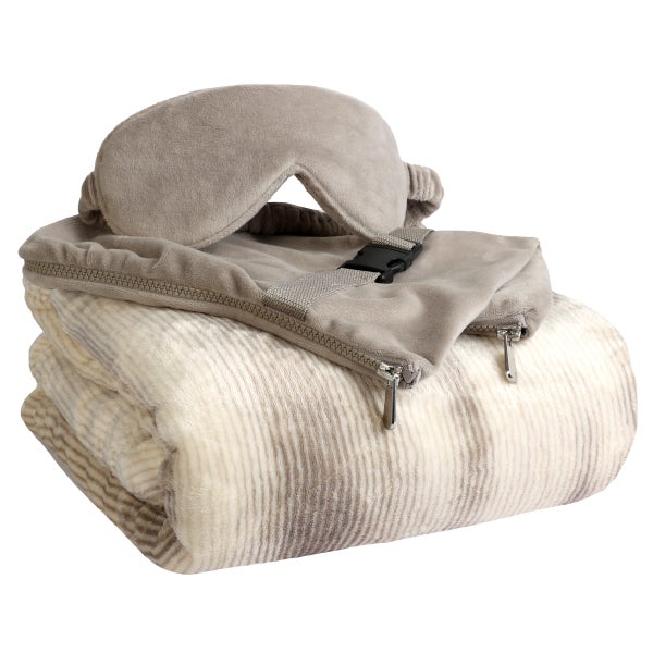 Home Retreat Travel Blanket Pillow & Eye Mask