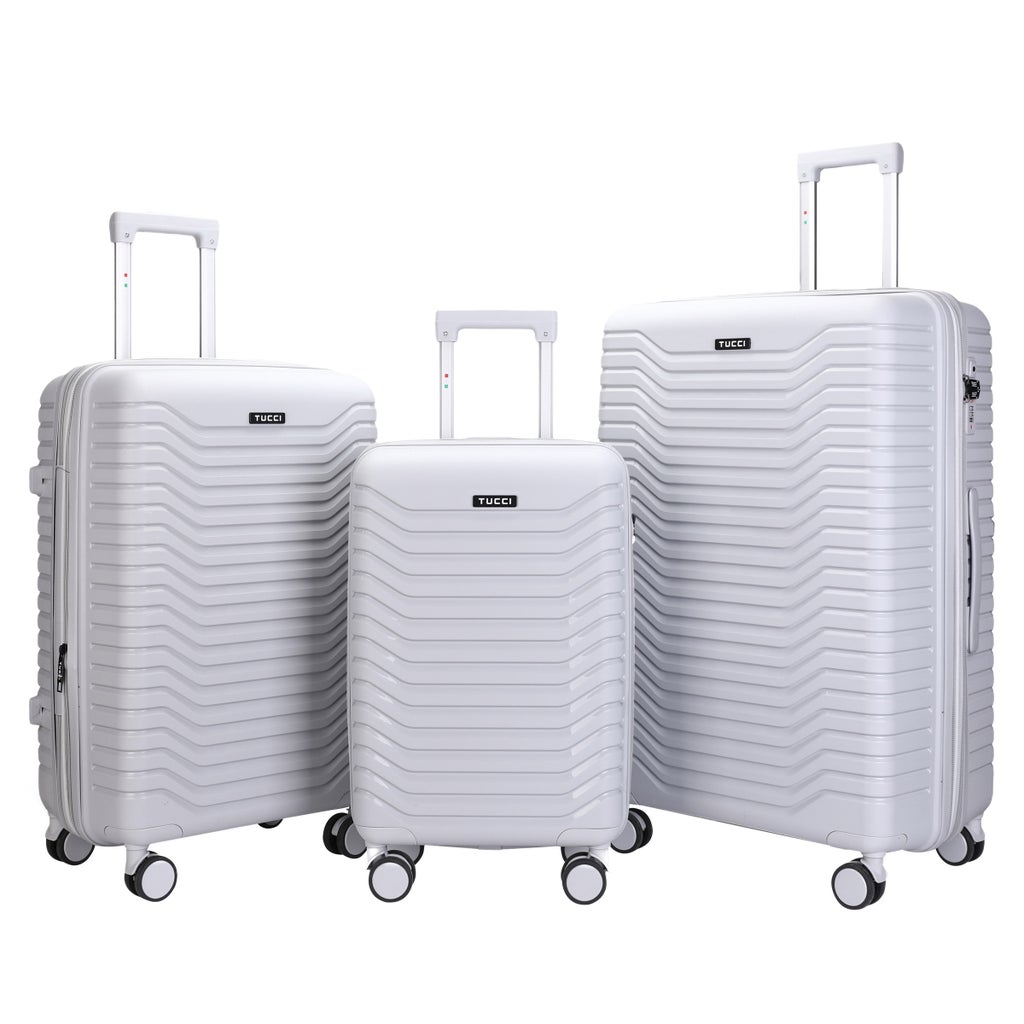 Tucci Presa Di Ferro - 3-piece Hardside Expandable Spinner Luggage Set - Grey