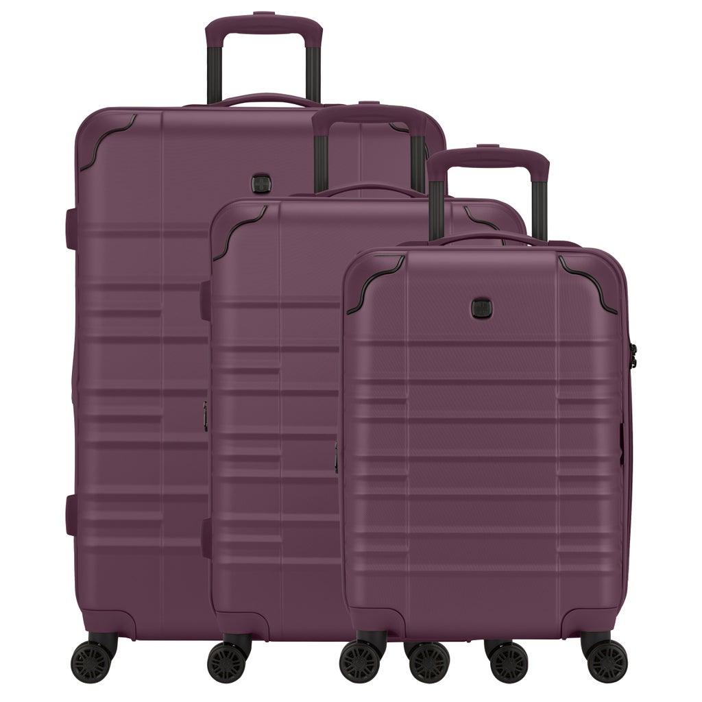 Swissgear 3-Piece Hardside Spinner Luggage Set - Purple
