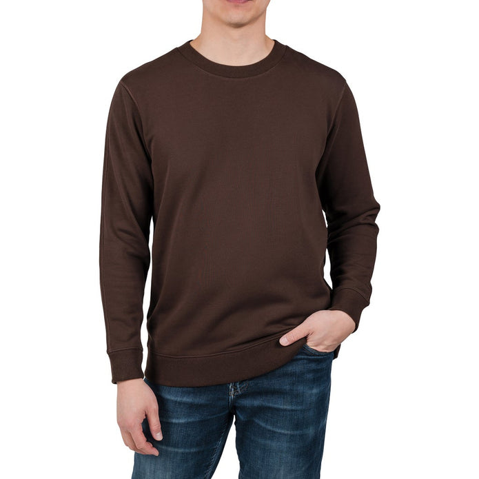 Rough Dress Men's French Terry Crew Sweatshirt - Brown