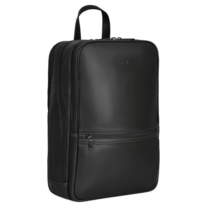 Champs Onyx Collection Classic Leather Backpack, 15 L - Black