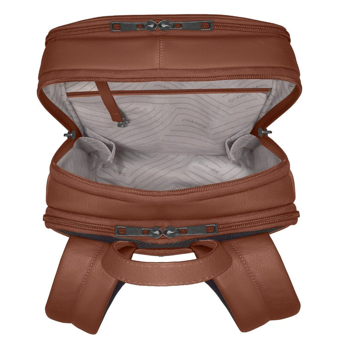 Champs Onyx Collection Classic Leather Backpack, 15 L