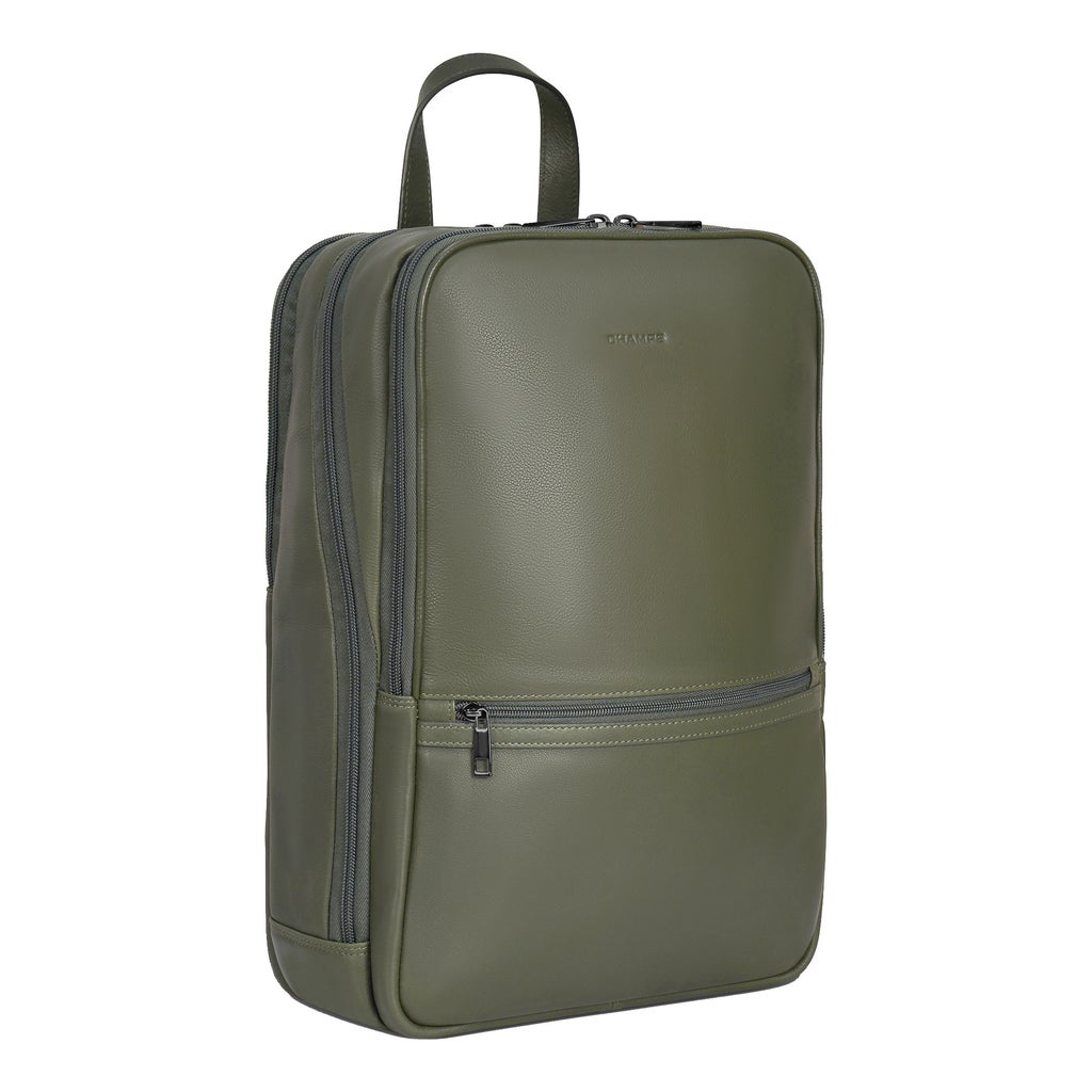 Champs Onyx Collection Classic Leather Backpack, 15 L - Green