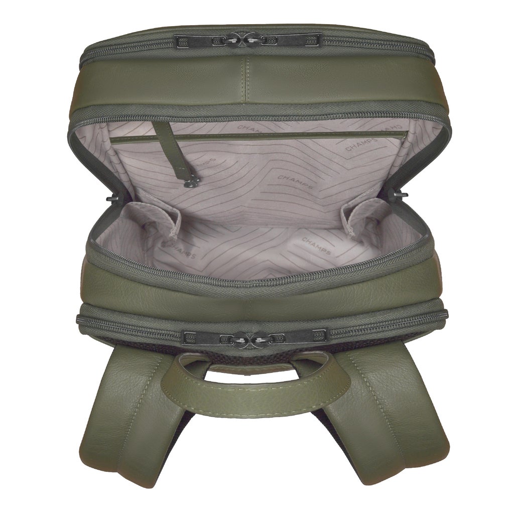 Champs Onyx Collection Classic Leather Backpack, 15 L