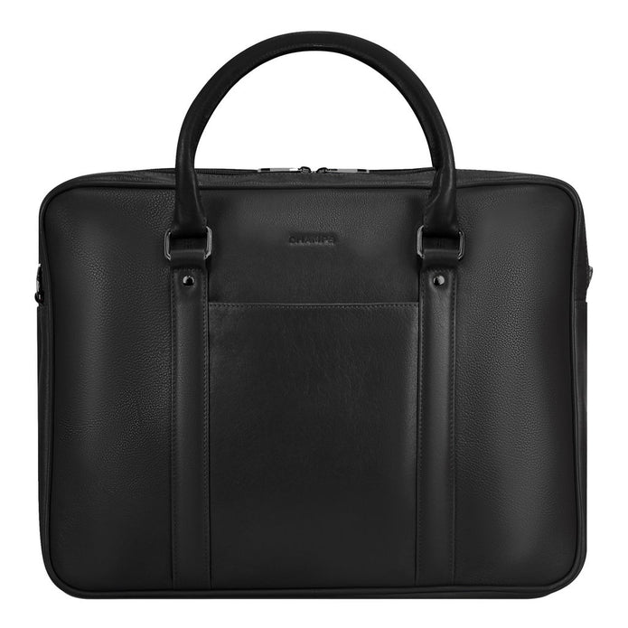Champs Onyx Collection Leather Briefcase 12 L - Black