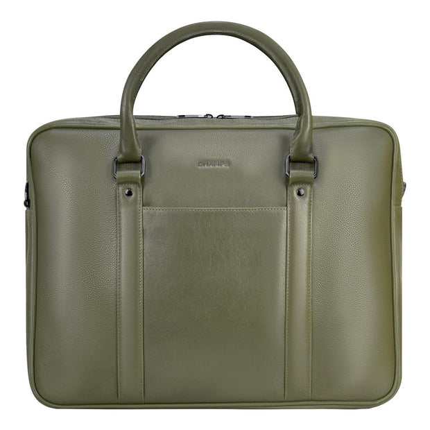 Champs Onyx Collection Leather Briefcase 12 L - Green
