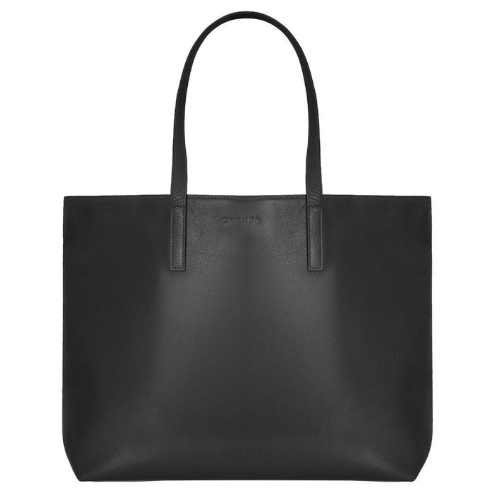 Champs Onyx Collection Leather Business Tote, 22 L - Black