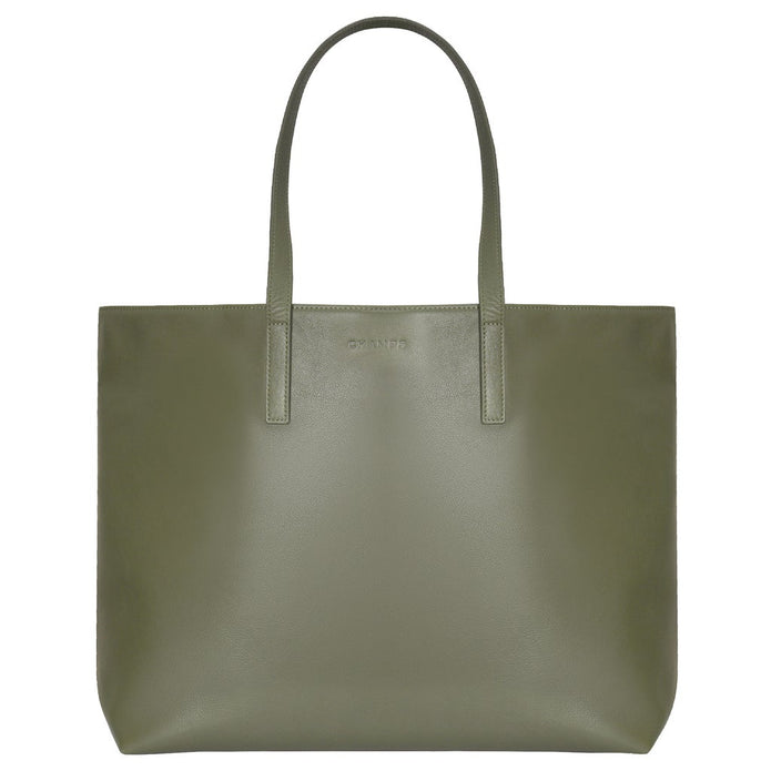 Champs Onyx Collection Leather Business Tote, 22 L - Green