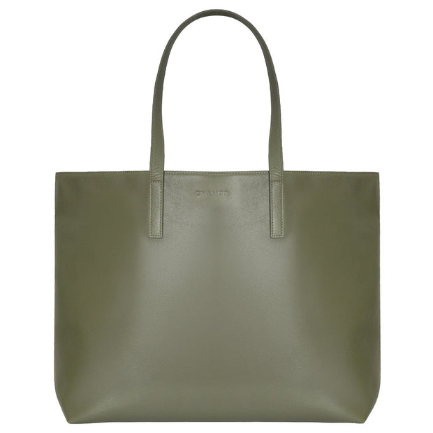Champs Onyx Collection Leather Business Tote, 22 L - Green