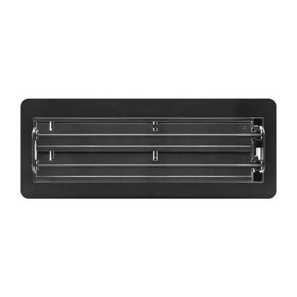 Manor House Textured Black, Low Profile Slotted Design Floor Registers, 4-pack