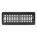 Manor House Textured Black, Low Profile Slotted Design Floor Registers, 4-pack