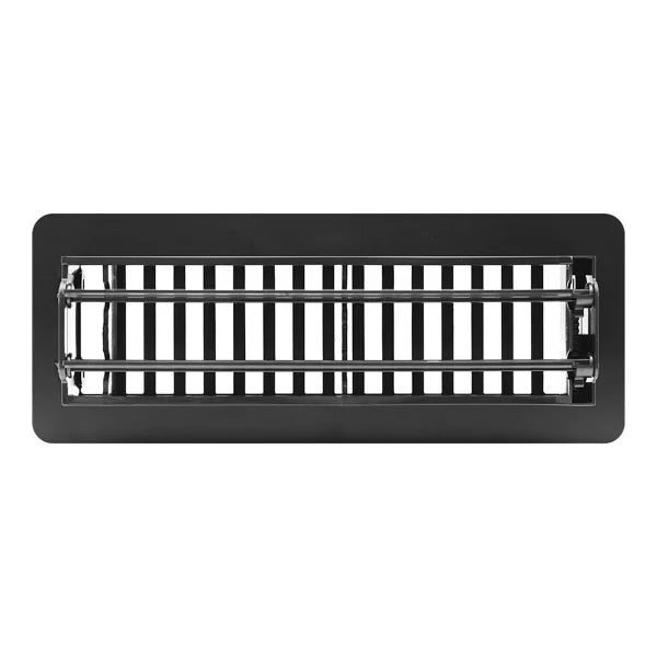 Manor House Textured Black, Low Profile Slotted Design Floor Registers, 4-pack